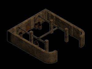 pack wall dungeon Model 3D