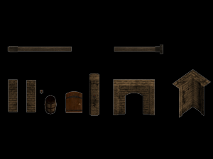 pack wall dungeon Model 3D