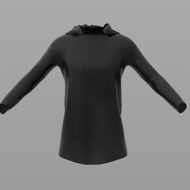 blouse long sleeve 3Dモデル .c4d .max .obj .3ds .fbx .stl .blend 