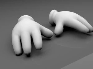 mani guantate Modello 3D