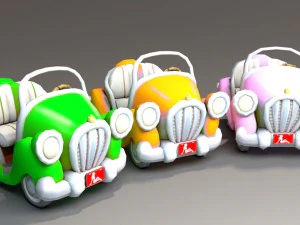 툰 자동차 3D 모델
