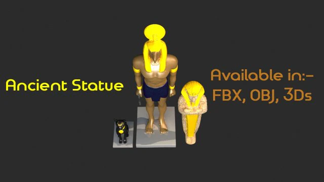 estatua antigua Modelo 3D .c4d .max .obj .3ds .fbx .stl .blend 