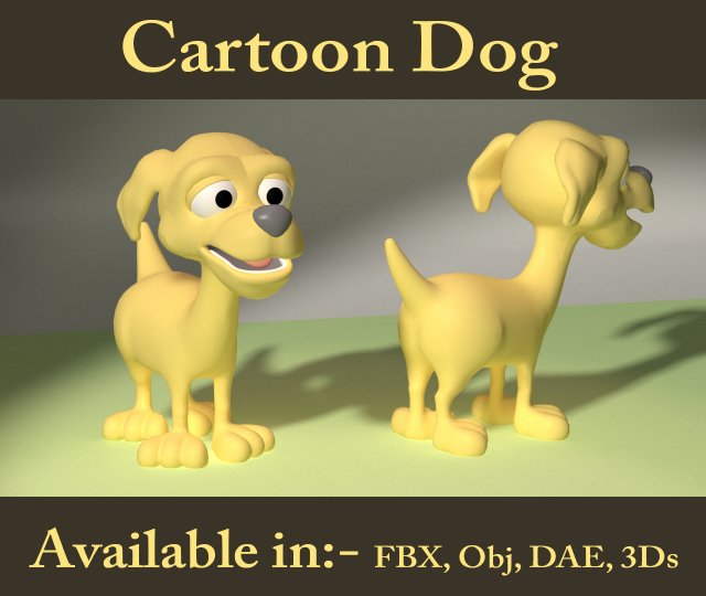 cartoon dog Modelo 3D .c4d .max .obj .3ds .fbx .stl .blend 