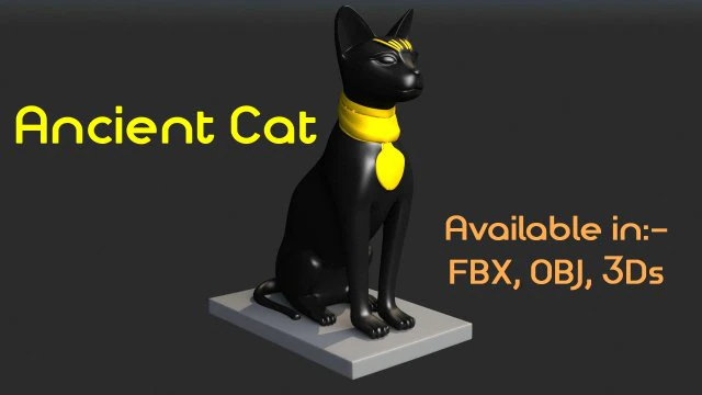 ancient cat 3D Model .c4d .max .obj .3ds .fbx .stl .blend 