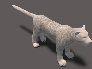 white tiger high poly and low poly 3D Model