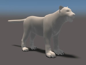 white tiger high poly and low poly 3D Model