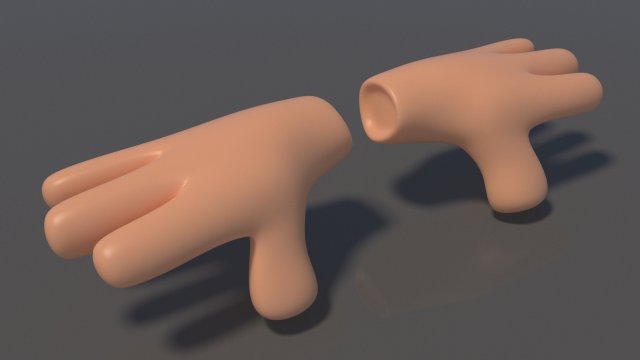 cartoon glove hands Modelo 3D .c4d .max .obj .3ds .fbx .stl .blend 