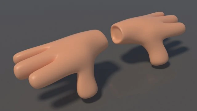 cartoon glove hands 3D Model .c4d .max .obj .3ds .fbx .stl .blend 