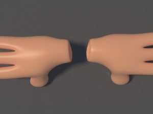 cartoon glove hands Modelo 3D