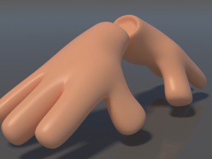 cartoon glove hands Modelo 3D