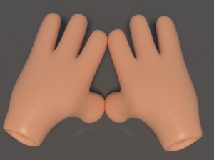 cartoon glove hands Modelo 3D