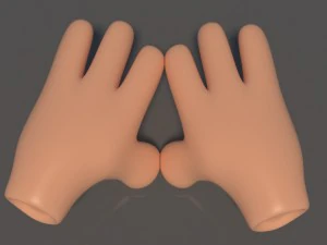 cartoon glove hands 3D Model