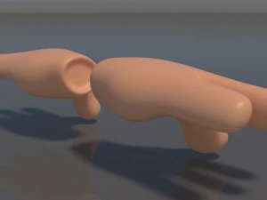 cartoon glove hands 3D Model