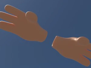 cartoon glove hands 3D Model