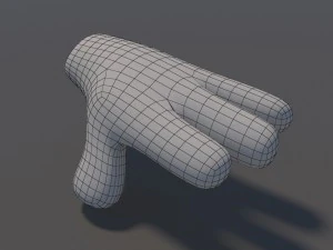 cartoon glove hands 3D Model