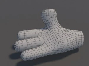 cartoon glove hands 3D Model