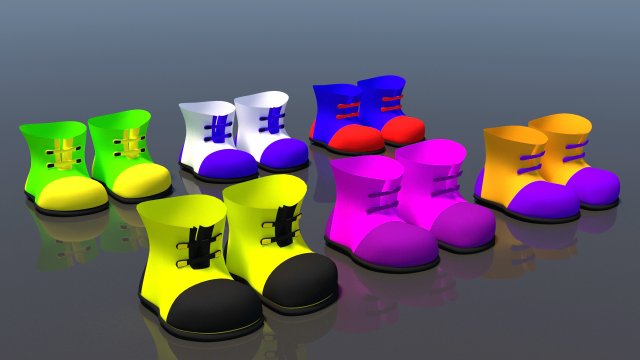 cartoon shoes Modello 3D .c4d .max .obj .3ds .fbx .stl .blend