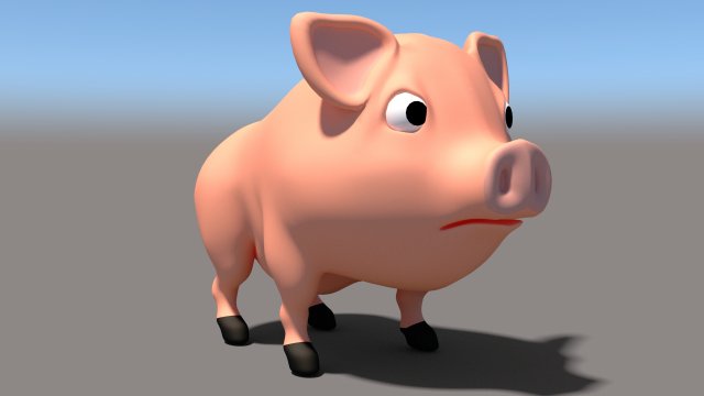 cartoon pig Modelo 3D .c4d .max .obj .3ds .fbx .stl .blend 