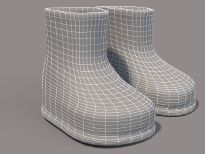 cartoon boots 3D 模型