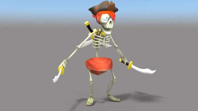 cartoon pirate skeleton 3D Model .c4d .max .obj .3ds .fbx .stl .blend 