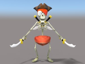 cartoon pirate skeleton Model 3D