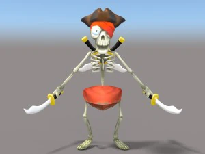 cartoon pirate skeleton 3D Model