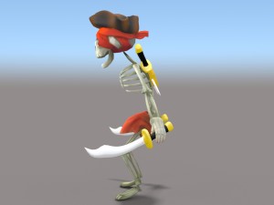 cartoon pirate skeleton Model 3D