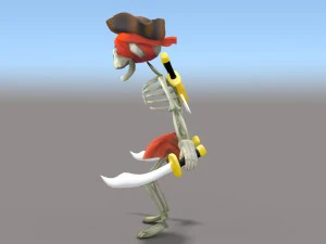 cartoon pirate skeleton 3D Model
