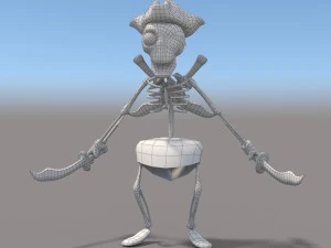 cartoon pirate skeleton 3D Model