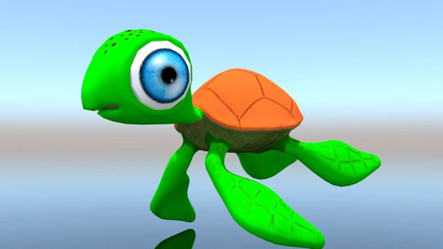cartoon turtle 3D Model .c4d .max .obj .3ds .fbx .stl .blend 