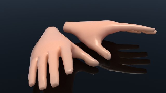 cartoon hands Model 3D .c4d .max .obj .3ds .fbx .stl .blend 