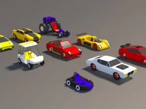 low poly car pack 01 3D Model
