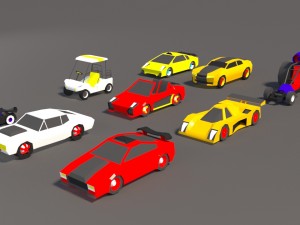 low poly car pack 01 3D Model