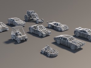 low poly car pack 01 3D Model