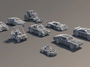 low poly car pack 01 3D Model