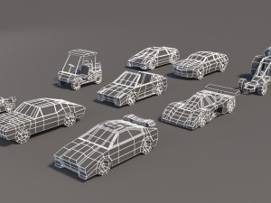 low poly car pack 01 3D Model