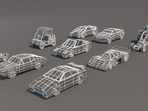 low poly car pack 01 3D Model