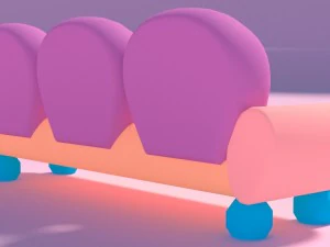 cartoon sofa set low poly 3D Model