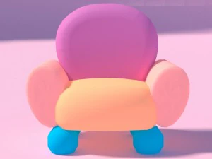 cartoon sofa set low poly 3D Model
