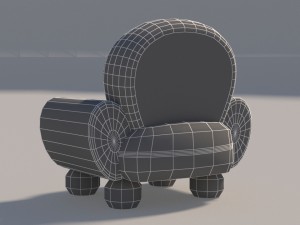 cartoon sofa set low poly 3D-Modell