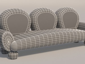cartoon sofa set low poly 3D-Modell
