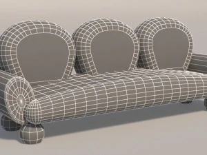 cartoon sofa set low poly 3D Model