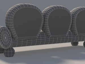 cartoon sofa set low poly 3D-Modell