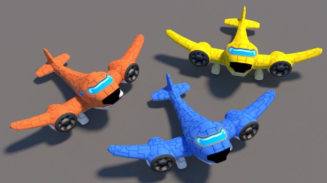 cartoon plane 3Dモデル .c4d .max .obj .3ds .fbx .stl .blend 