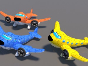 cartoon plane 3Dモデル