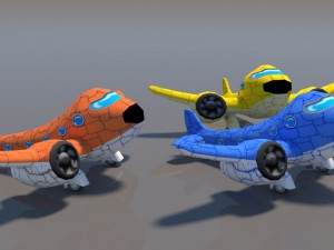 cartoon plane 3Dモデル