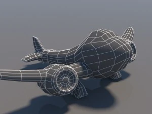tekenfilmvliegtuig 3D Model