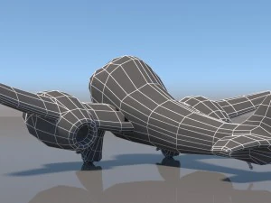 tekenfilmvliegtuig 3D Model