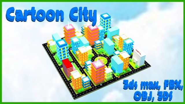 cartoon city 3D मॉडल .c4d .max .obj .3ds .fbx .stl .blend 