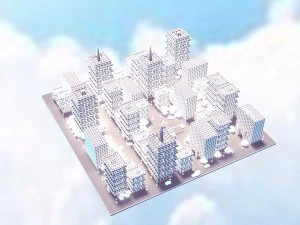 cartoon city 3D Model